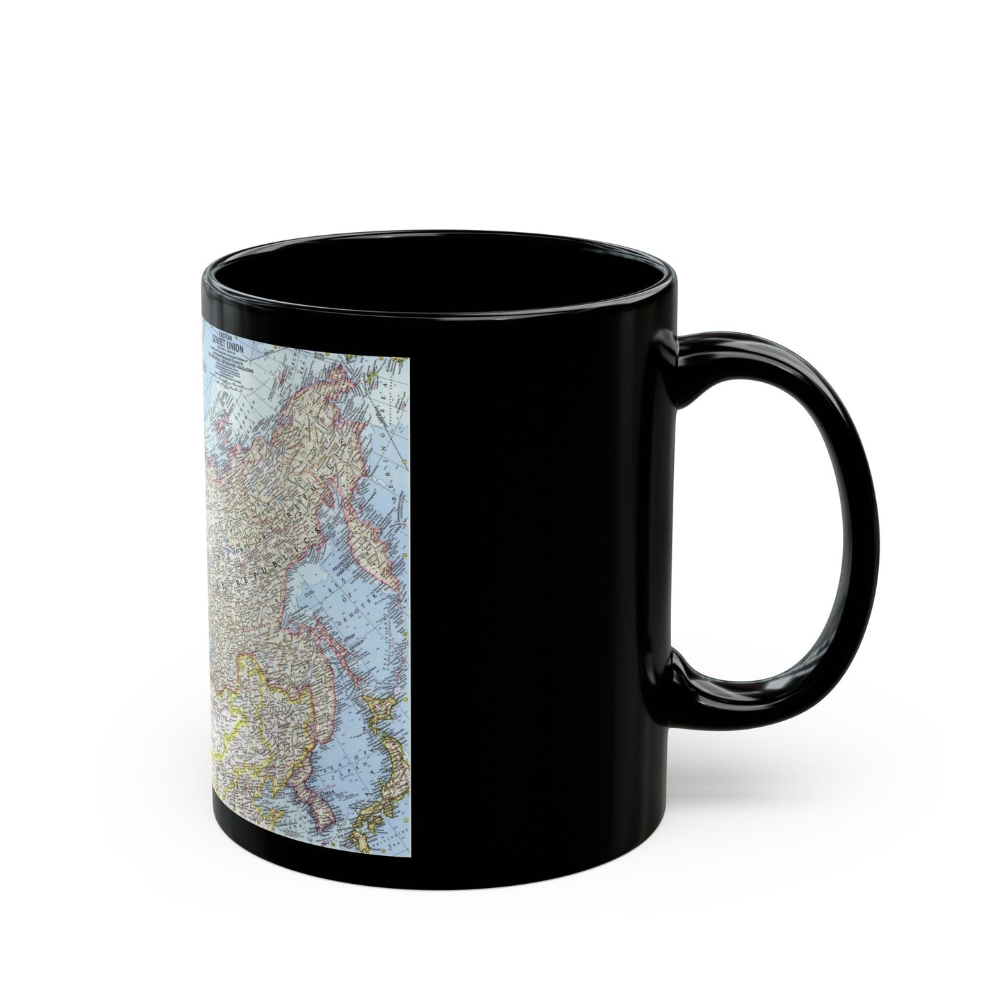 Russia - Eastern Soviet Union (1967) (Map) Black Coffee Mug-The Sticker Space