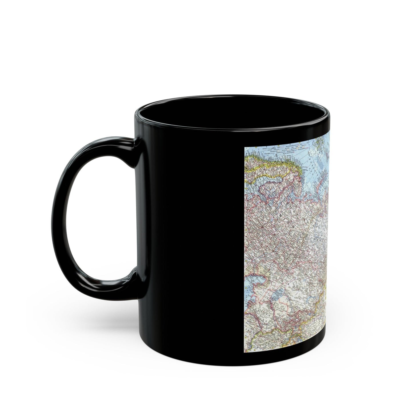 Russia - Eastern Soviet Union (1967) (Map) Black Coffee Mug-The Sticker Space