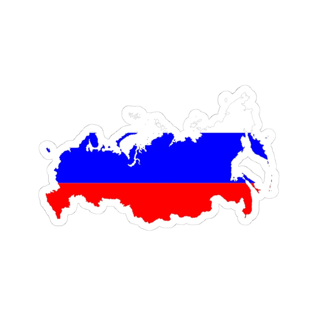 Russia Flag Map (Russia) STICKER Vinyl Kiss-Cut Decal 4 Inch White - The Sticker Space