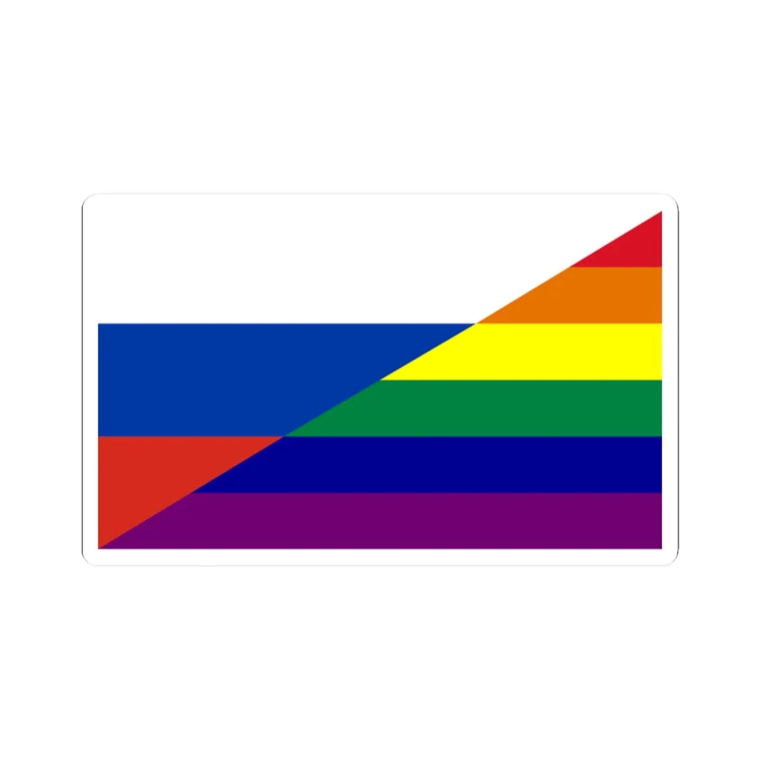 Russia Gay flag (Russia) STICKER Vinyl Kiss-Cut Decal 2 Inch White - The Sticker Space