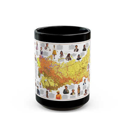 Russia - Peoples of the Soviet Union (1976) (Map) Black Coffee Mug-15oz-The Sticker Space