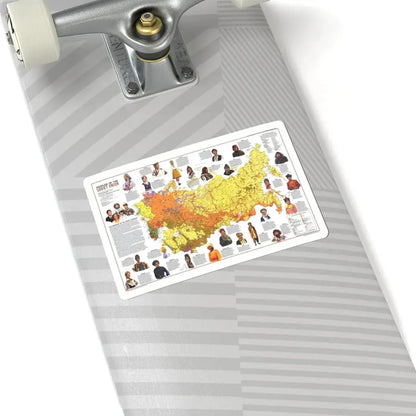 Russia - Peoples of the Soviet Union (1976) (Map) STICKER Vinyl Kiss-Cut Decal - The Sticker Space