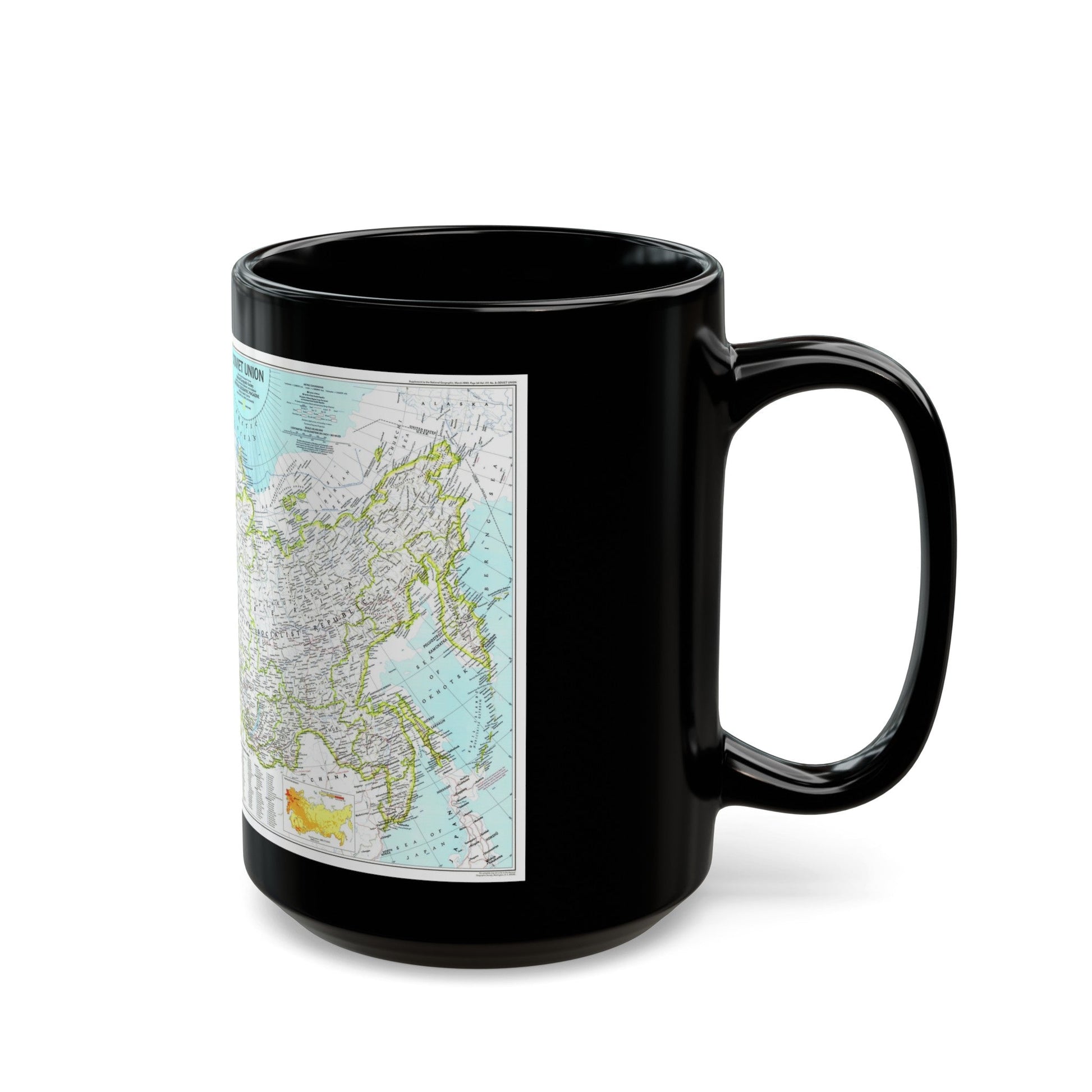 Russia - Soviet Union 1 (1990) (Map) Black Coffee Mug-The Sticker Space