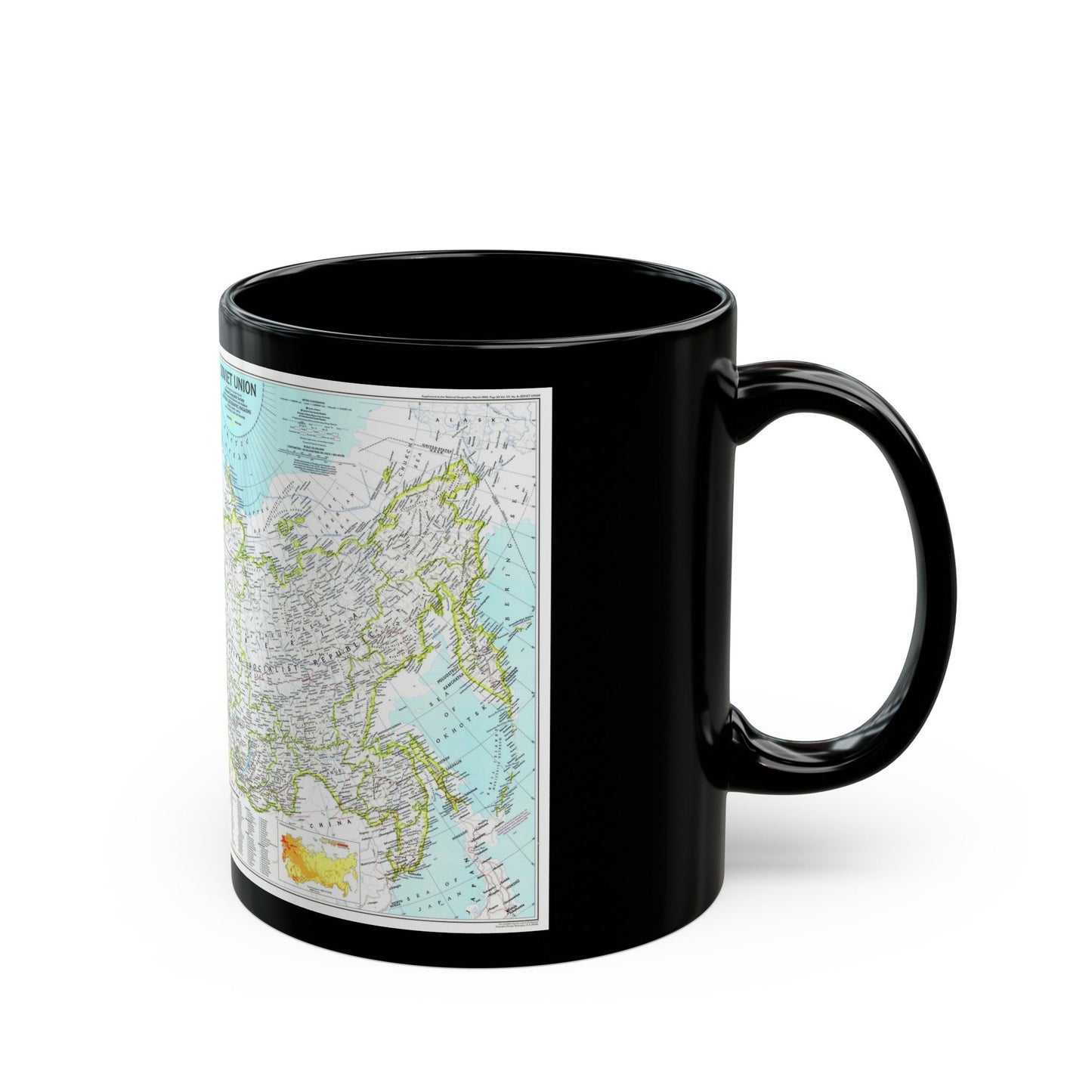 Russia - Soviet Union 1 (1990) (Map) Black Coffee Mug-The Sticker Space