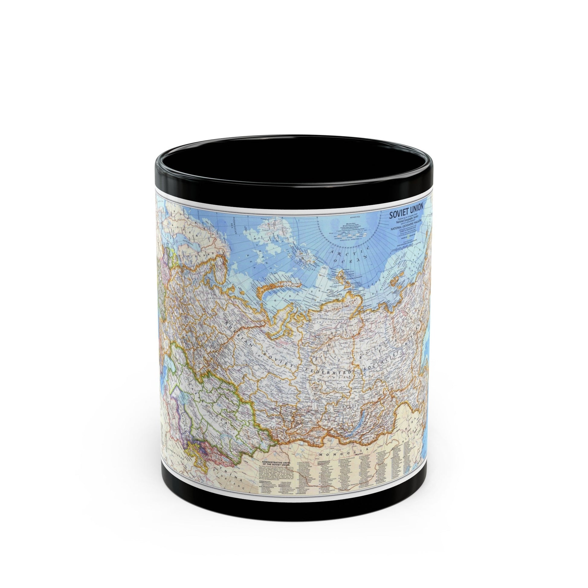 Russia - Soviet Union (1976) (Map) Black Coffee Mug-11oz-The Sticker Space