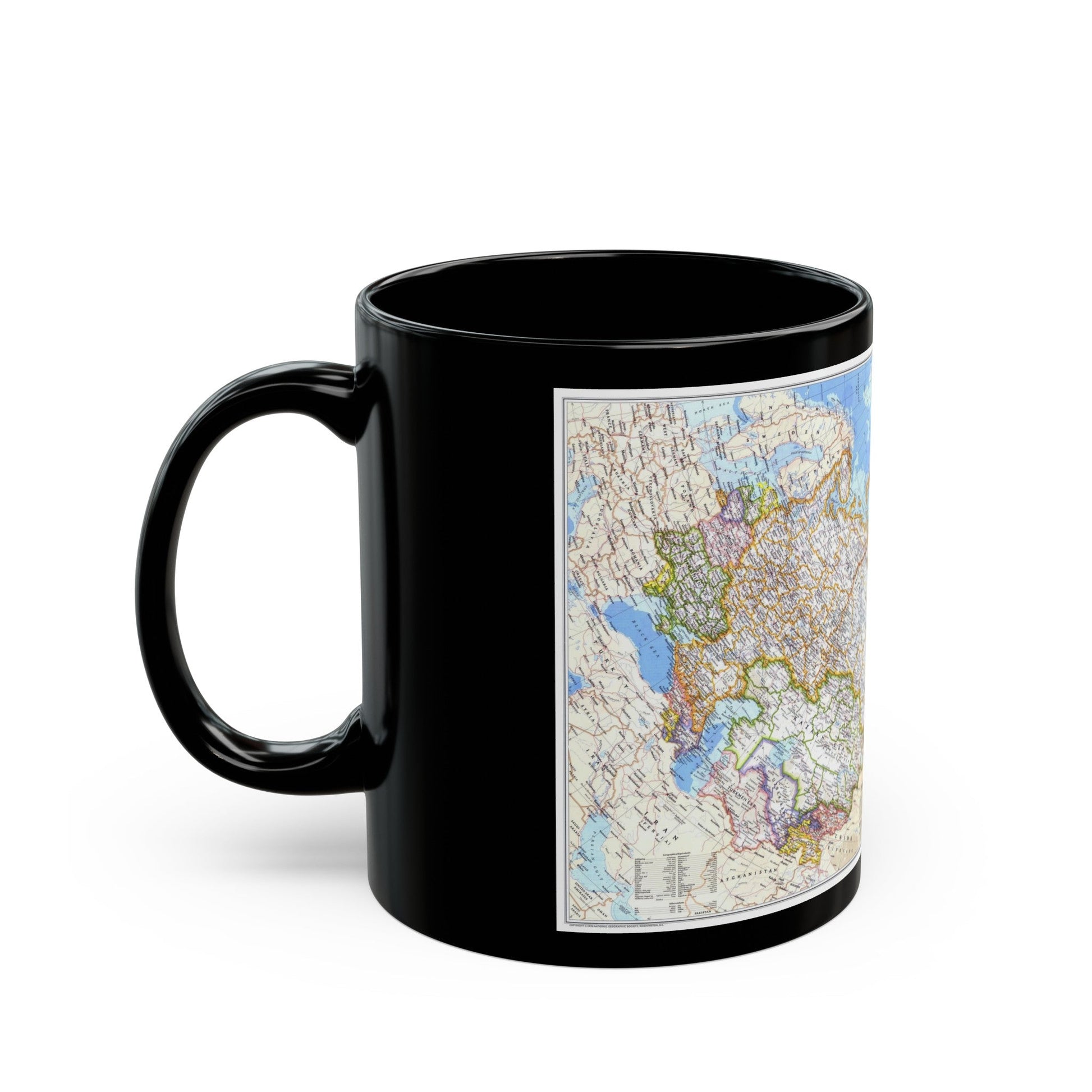 Russia - Soviet Union (1976) (Map) Black Coffee Mug-The Sticker Space