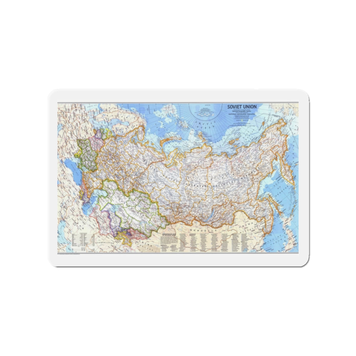 Russia - Soviet Union (1976) (Map) Refrigerator Magnet-2" x 2"-The Sticker Space