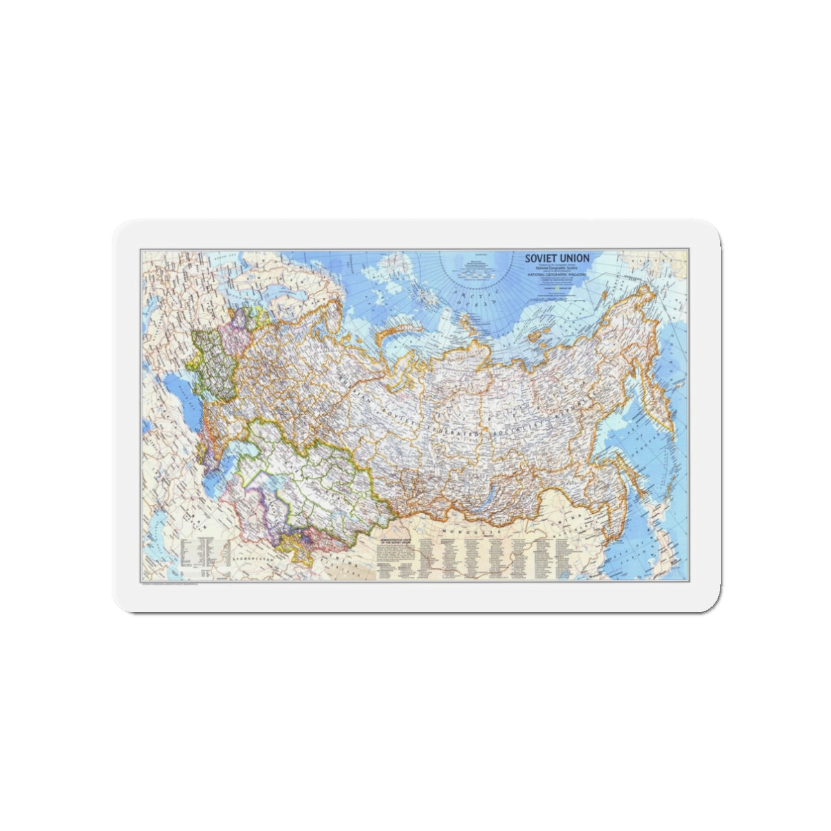 Russia - Soviet Union (1976) (Map) Refrigerator Magnet-3" x 3"-The Sticker Space