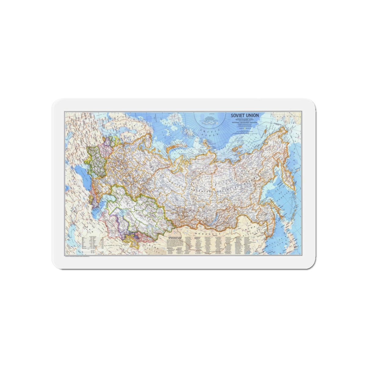 Russia - Soviet Union (1976) (Map) Refrigerator Magnet-4" x 4"-The Sticker Space