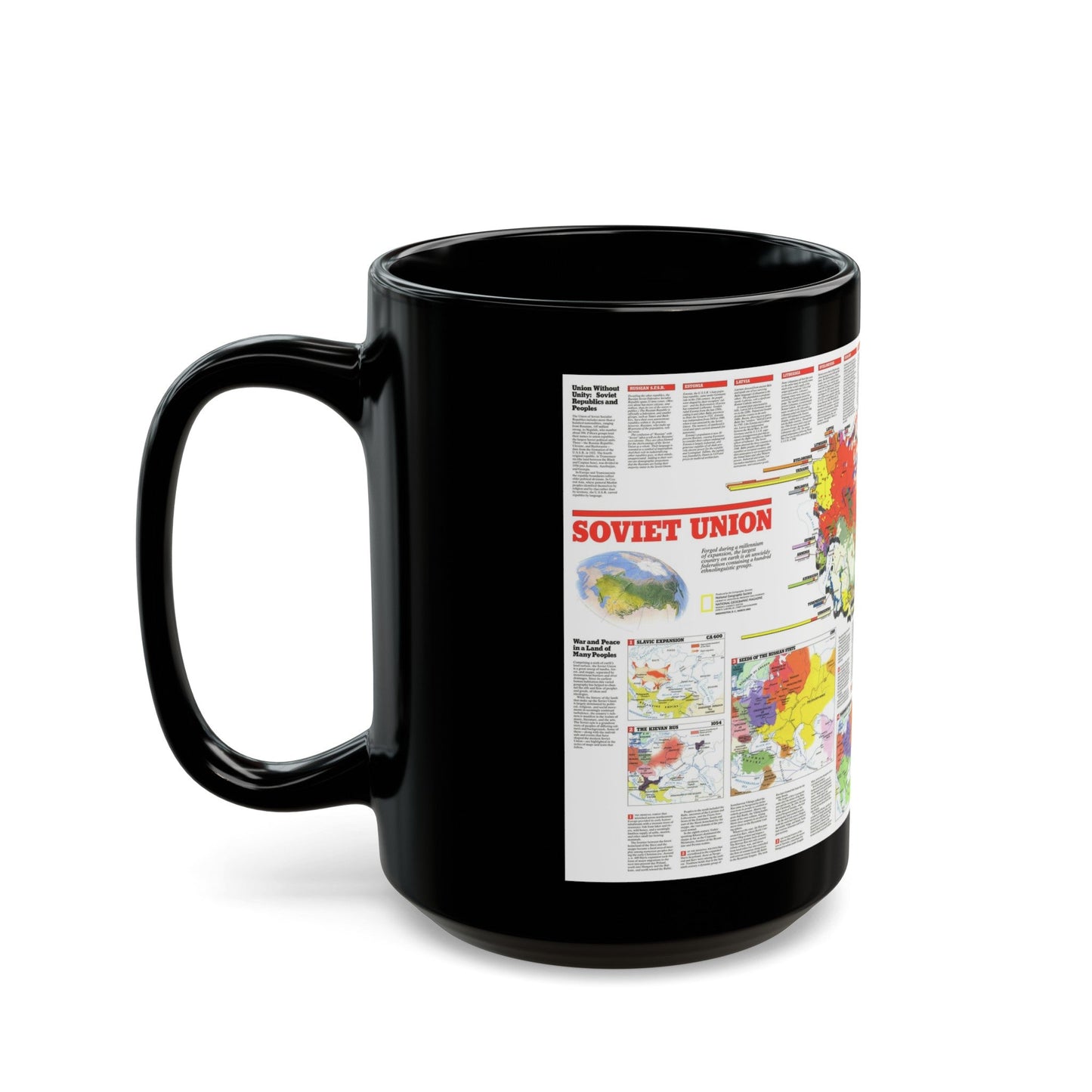 Russia - Soviet Union 2 (1990) (Map) Black Coffee Mug-The Sticker Space