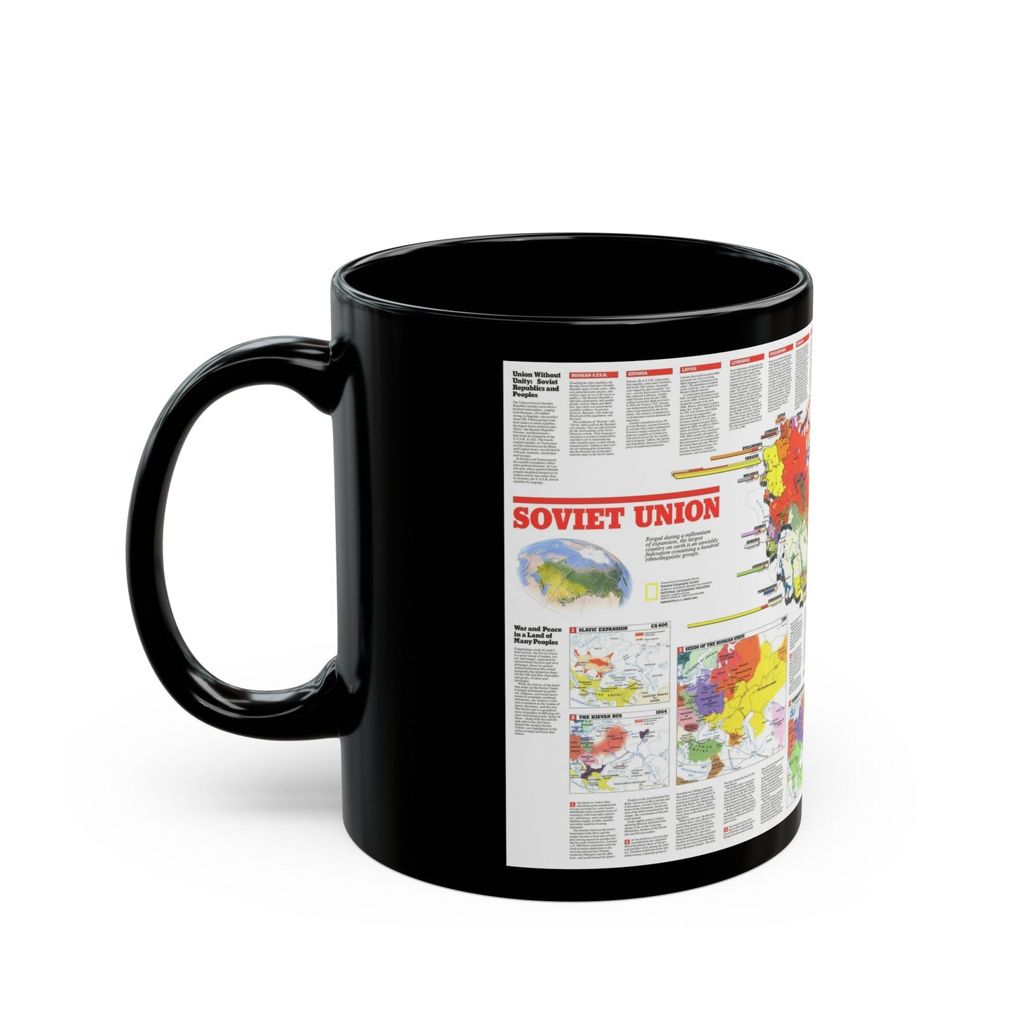 Russia - Soviet Union 2 (1990) (Map) Black Coffee Mug-The Sticker Space