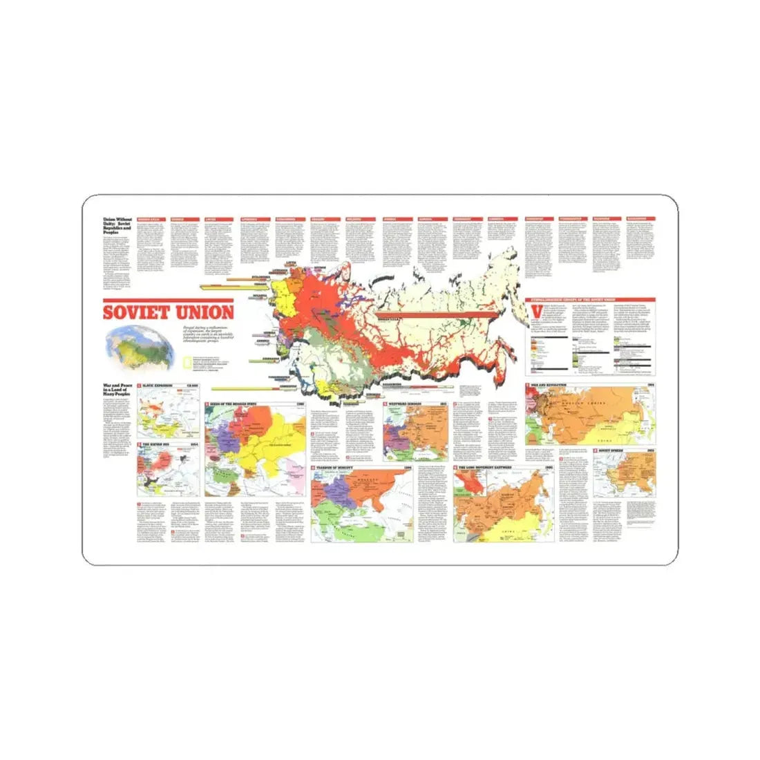 Russia - Soviet Union 2 (1990) (Map) STICKER Vinyl Kiss-Cut Decal 6 Inch White - The Sticker Space