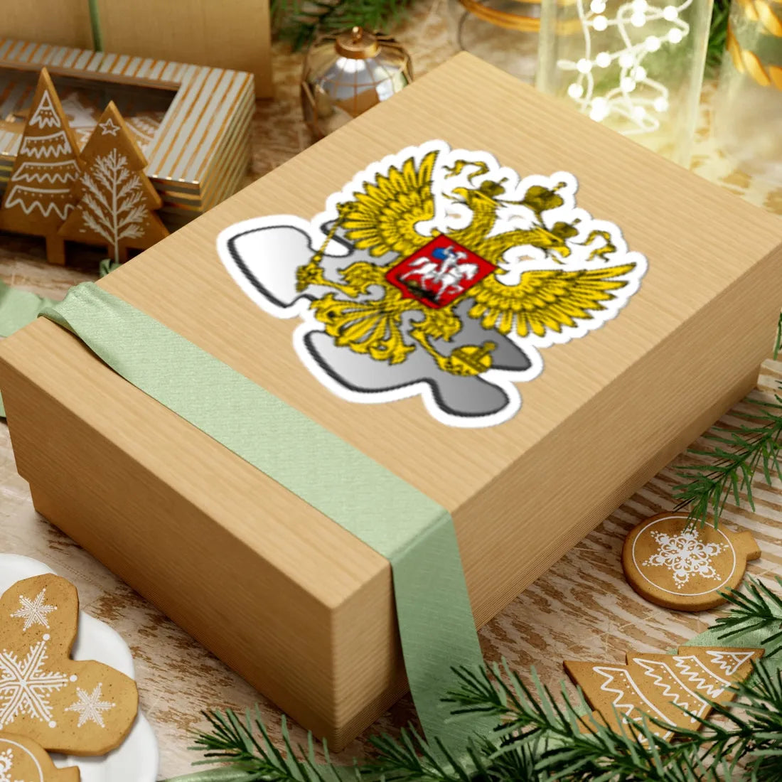 Russia template coat of arms (Russia) (Coat of Arms) STICKER Vinyl Kiss-Cut Decal - The Sticker Space