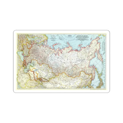 Russia - Union of Soviet Socialist Republics (1944) (Map) STICKER Vinyl Kiss-Cut Decal 3 Inch White - The Sticker Space