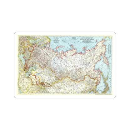 Russia - Union of Soviet Socialist Republics (1944) (Map) STICKER Vinyl Kiss-Cut Decal 4 Inch White - The Sticker Space