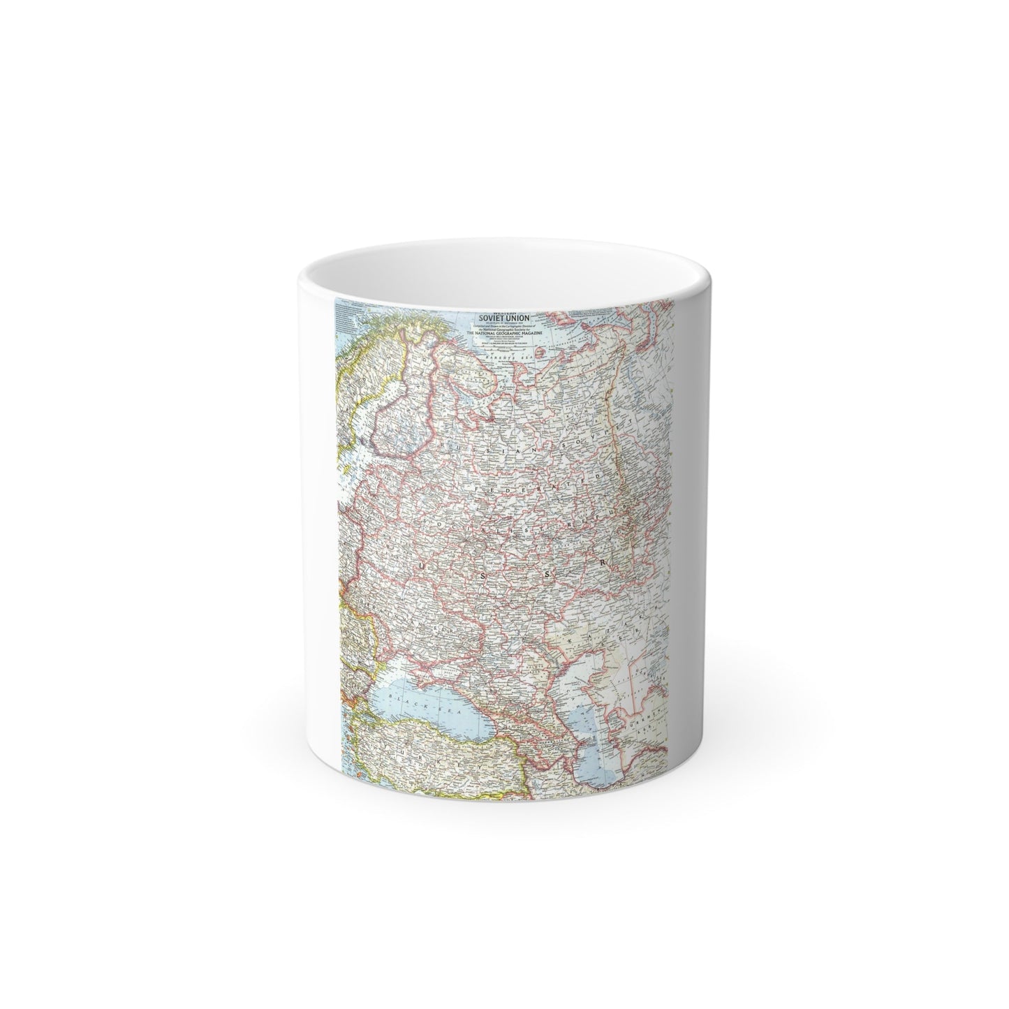 Russia - Western Soviet Union (1959) (Map) Color Changing Mug 11oz-11oz-The Sticker Space