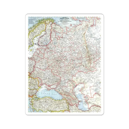 Russia - Western Soviet Union (1959) (Map) STICKER Vinyl Kiss-Cut Decal 2 Inch White - The Sticker Space