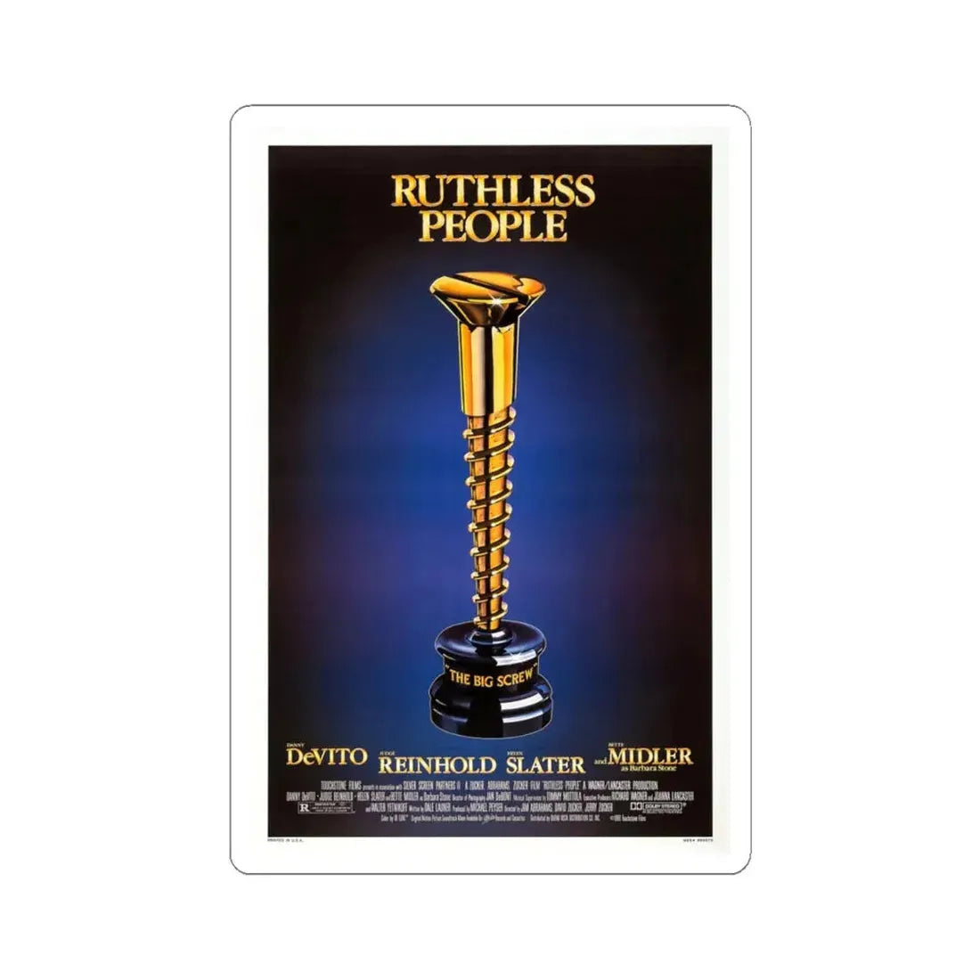 Ruthless People 1986 Movie Poster - STICKER Vinyl Kiss-Cut Decal 4 Inch White - The Sticker Space