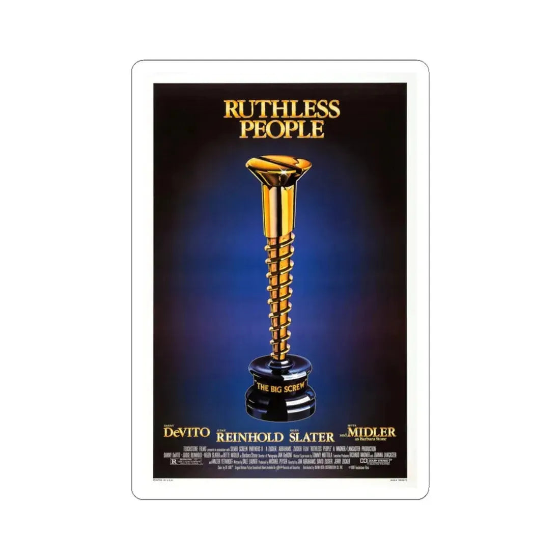 Ruthless People 1986 Movie Poster - STICKER Vinyl Kiss-Cut Decal 6 Inch White - The Sticker Space