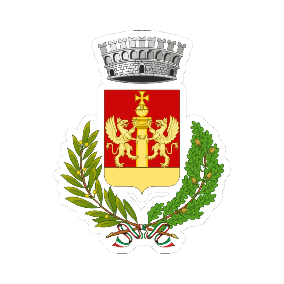 Rutigliano-Stemma (Italy) (Coat of Arms) STICKER Vinyl Kiss-Cut Decal 3 Inch White - The Sticker Space