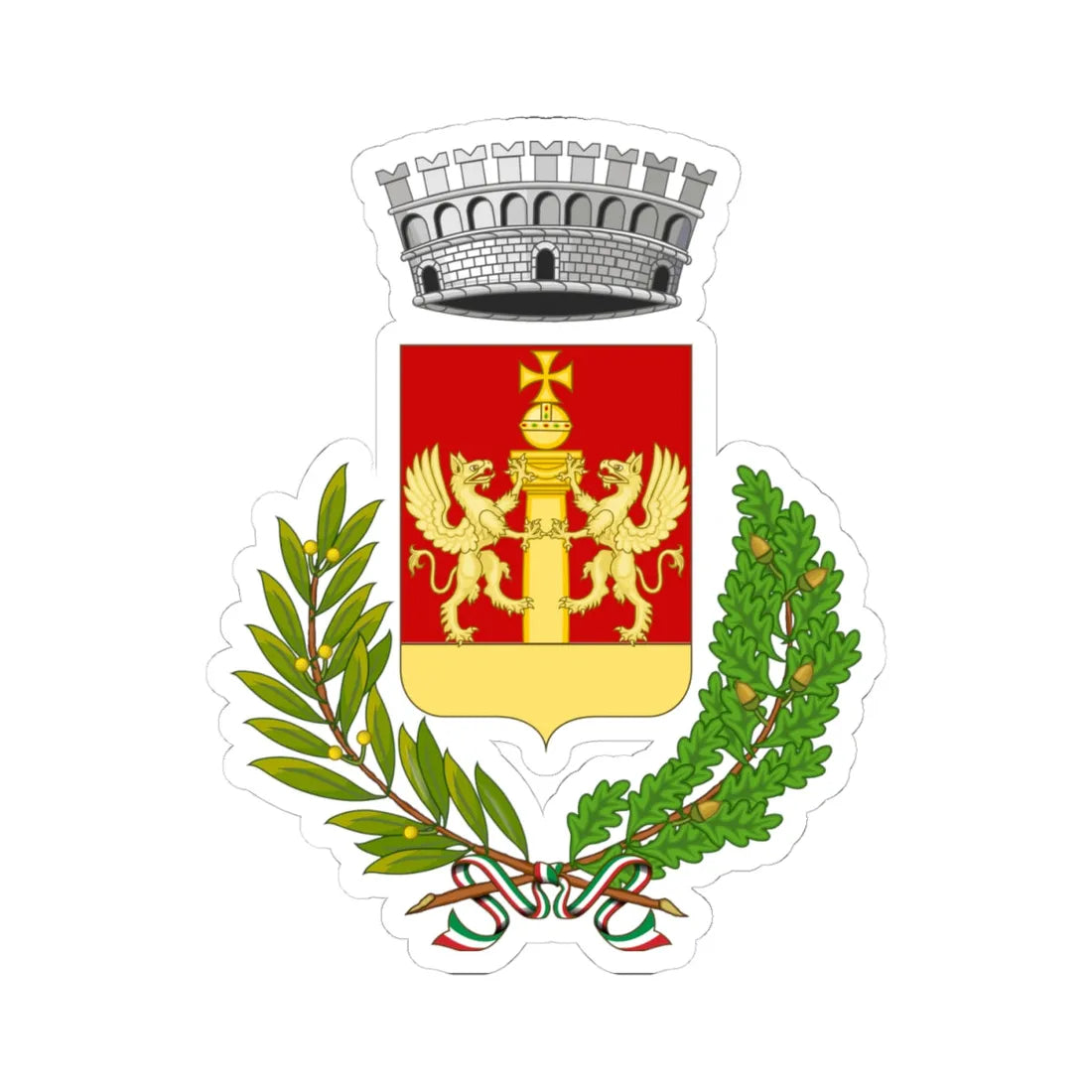 Rutigliano-Stemma (Italy) (Coat of Arms) STICKER Vinyl Kiss-Cut Decal 4 Inch White - The Sticker Space