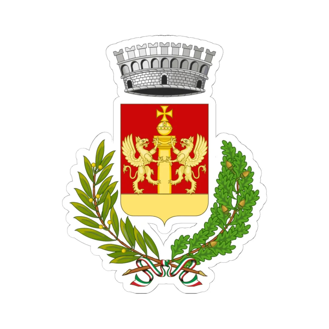 Rutigliano-Stemma (Italy) (Coat of Arms) STICKER Vinyl Kiss-Cut Decal 6 Inch White - The Sticker Space