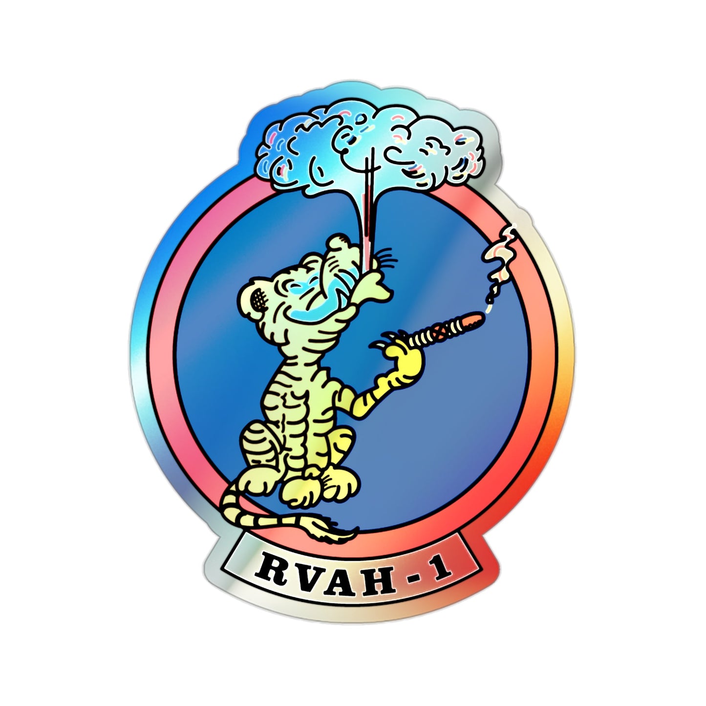 RVAH 1 (U.S. Navy) Holographic STICKER Die-Cut Vinyl Decal-2 Inch-The Sticker Space