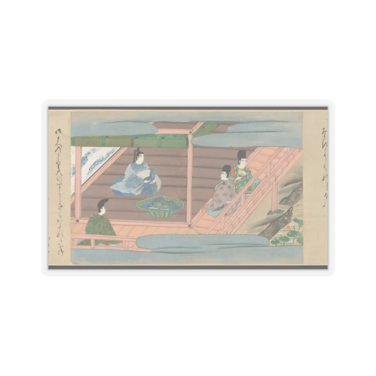 Ryūjo (Tatsujo) - Illustrated Handscrolls of The Tale of Genji - 1594 v55 - STICKER Vinyl Kiss-Cut Decal