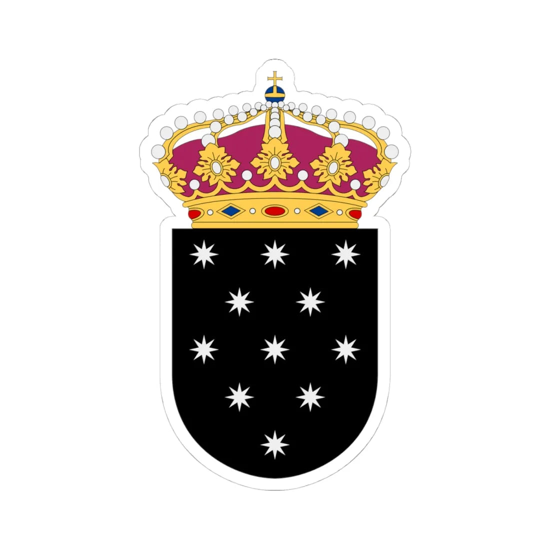 Rymdstyrelsen vapen (Sweden) (Coat of Arms) STICKER Vinyl Kiss-Cut Decal 4 Inch White - The Sticker Space