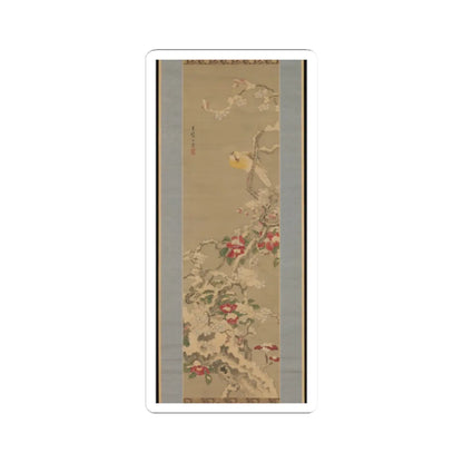 Sō Shiseki - Bird among Camellias in Snow - mid-18th century v1 - STICKER Vinyl Kiss-Cut Decal