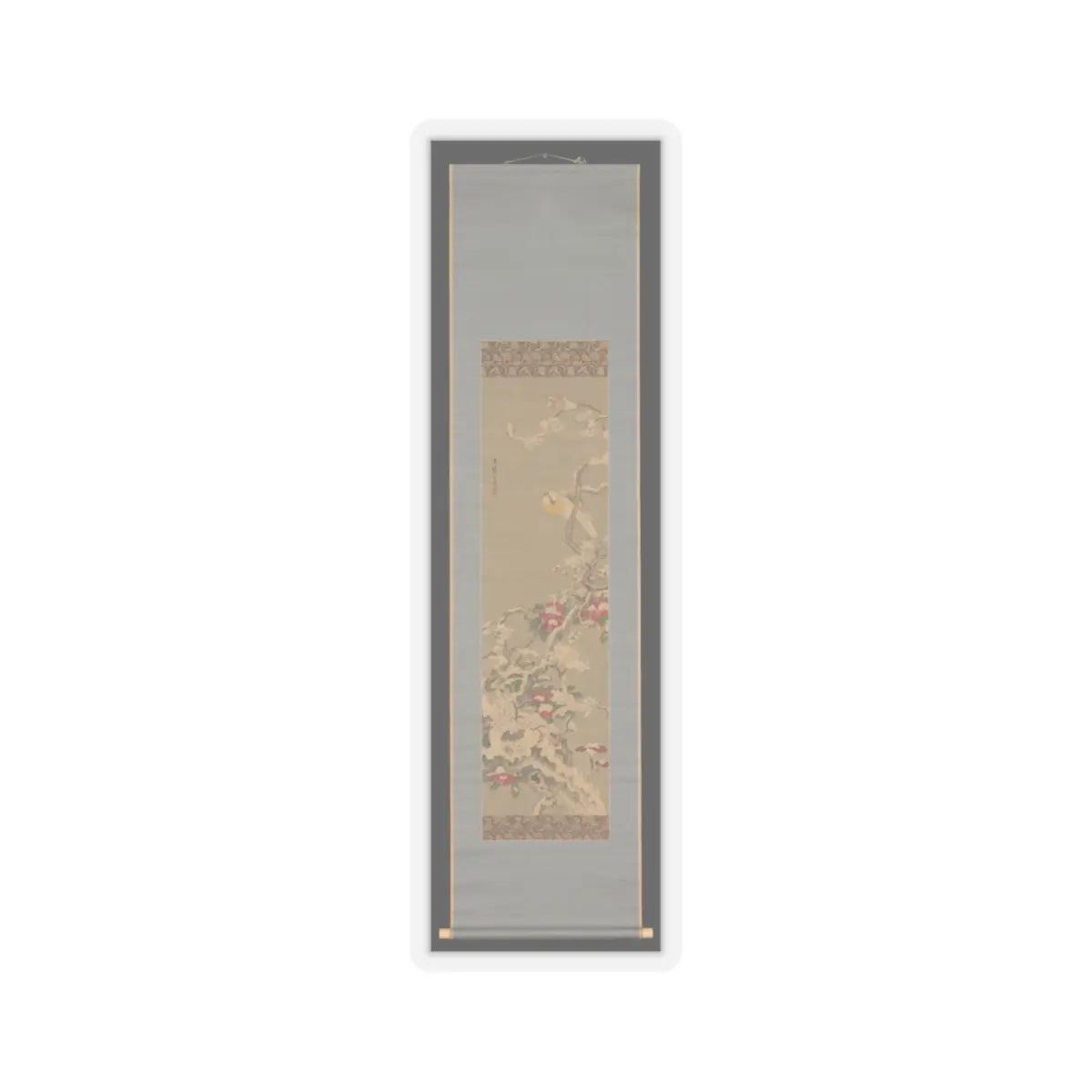 Sō Shiseki - Bird among Camellias in Snow - mid-18th century v2 - STICKER Vinyl Kiss-Cut Decal