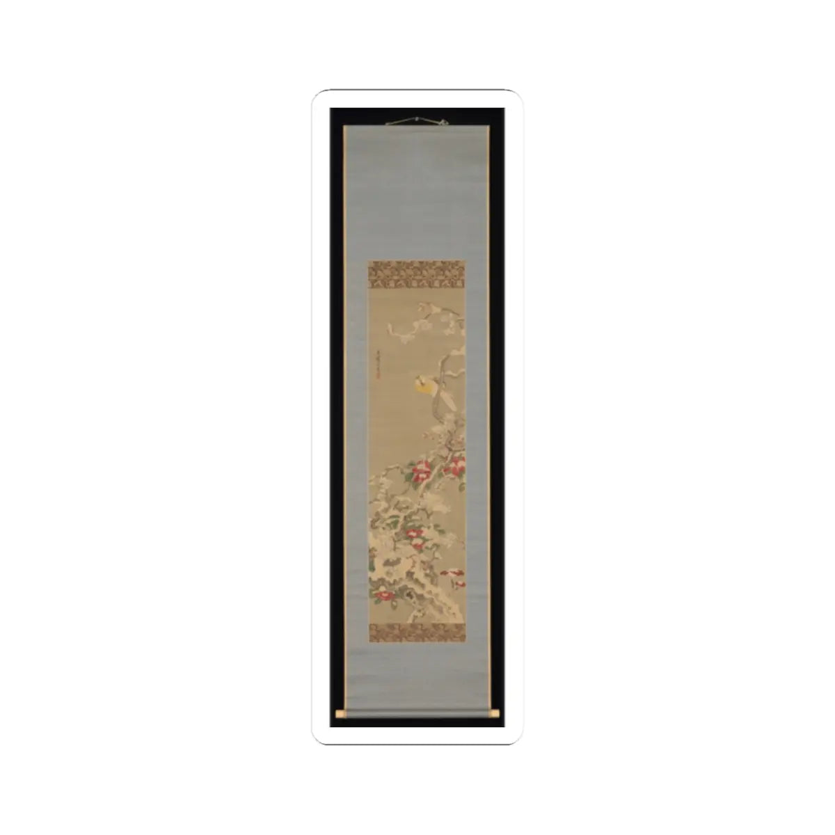 Sō Shiseki - Bird among Camellias in Snow - mid-18th century v2 - STICKER Vinyl Kiss-Cut Decal
