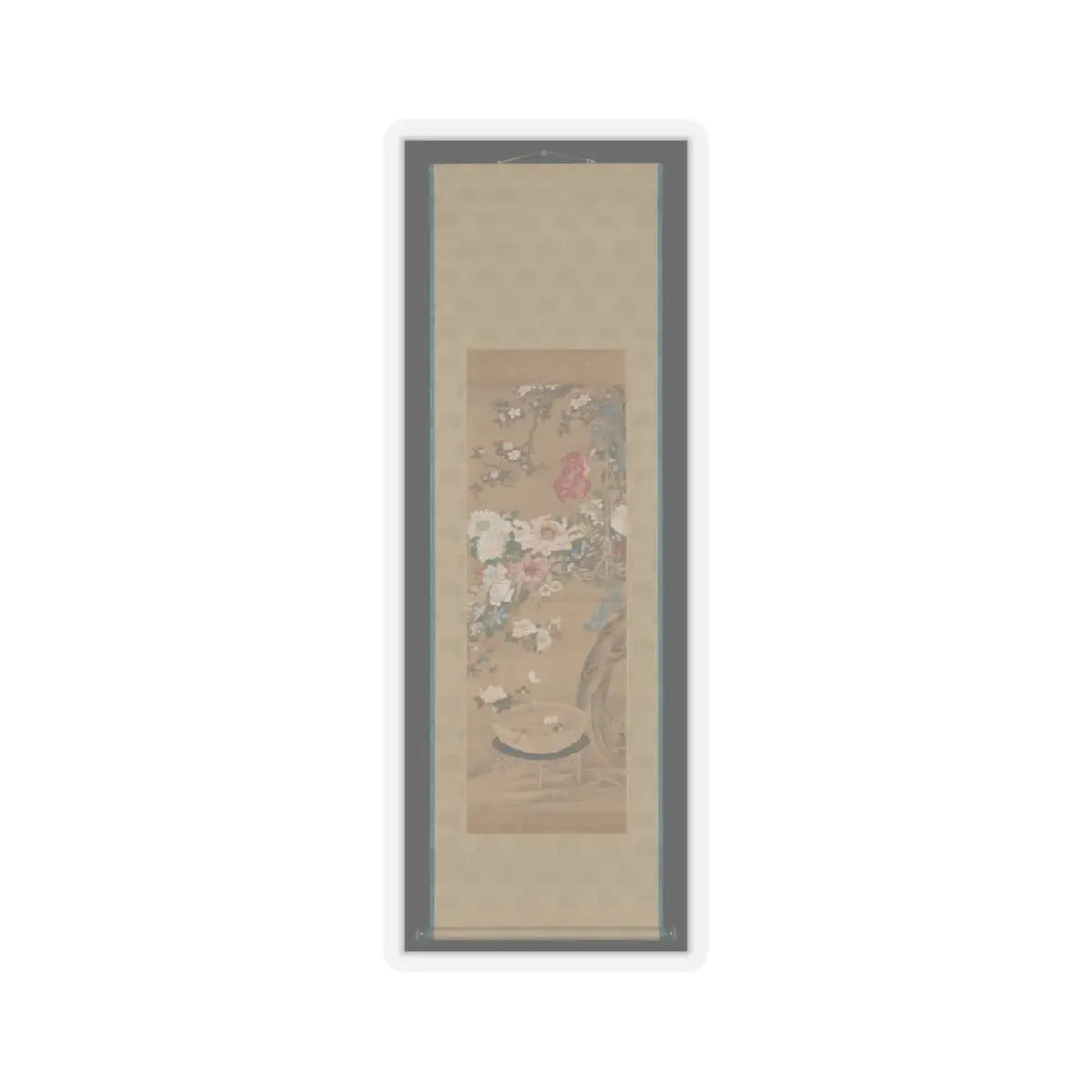 Sō Shizan - Flowers and Goldfish - 18th century v2 - STICKER Vinyl Kiss-Cut Decal
