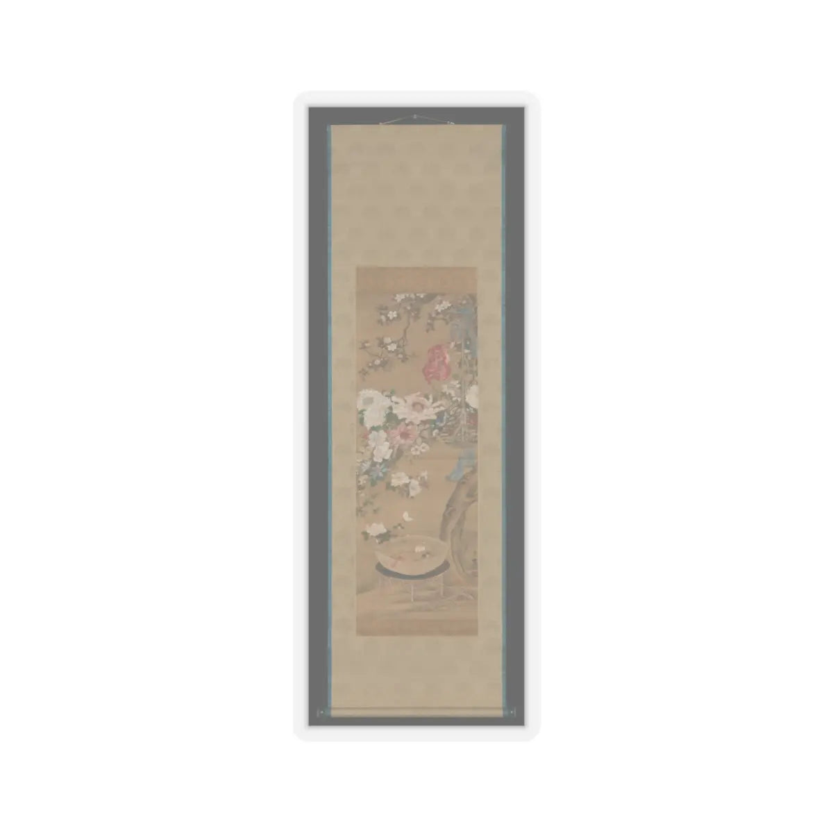 Sō Shizan - Flowers and Goldfish - 18th century v2 - STICKER Vinyl Kiss-Cut Decal