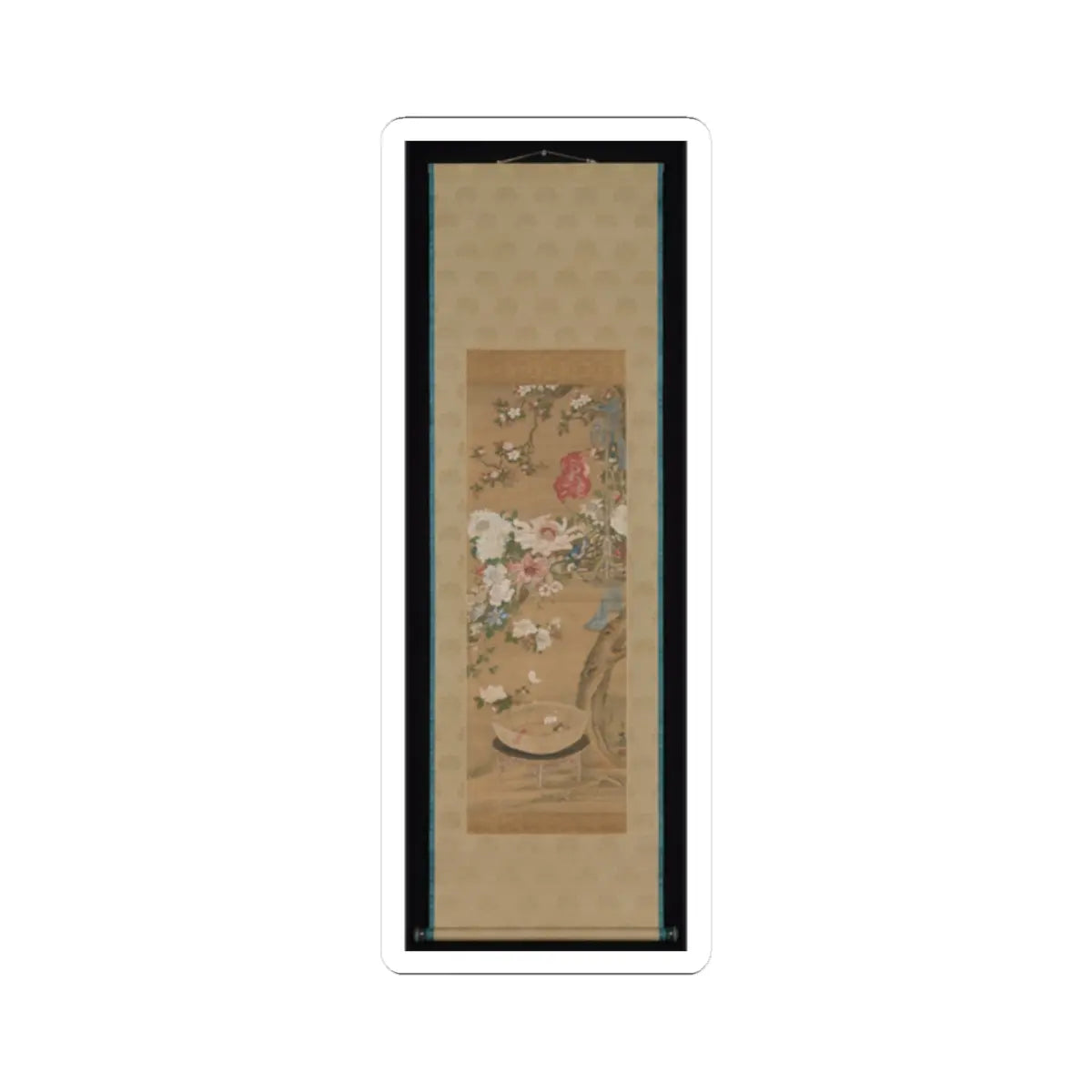 Sō Shizan - Flowers and Goldfish - 18th century v2 - STICKER Vinyl Kiss-Cut Decal