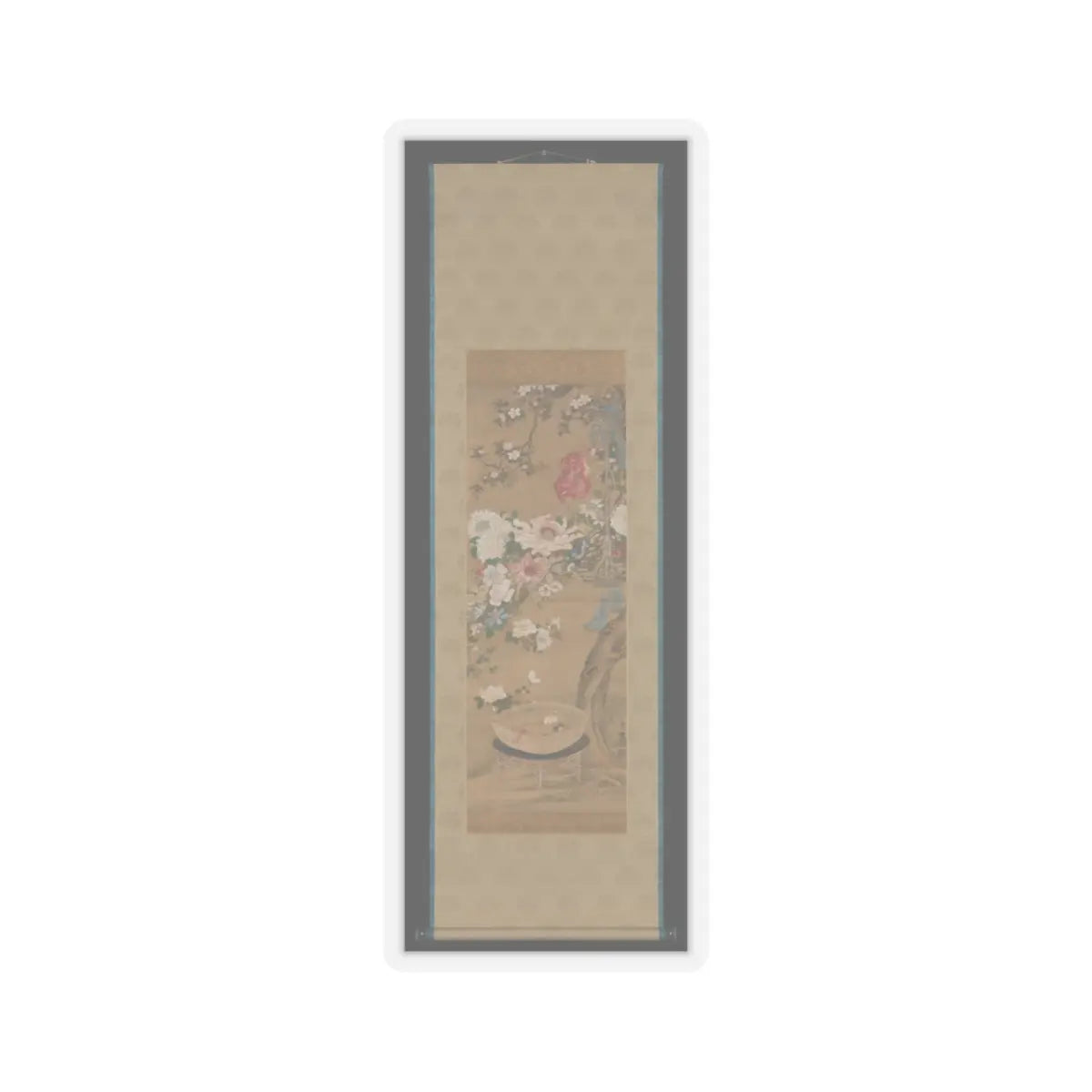 Sō Shizan - Flowers and Goldfish - 18th century v2 - STICKER Vinyl Kiss-Cut Decal
