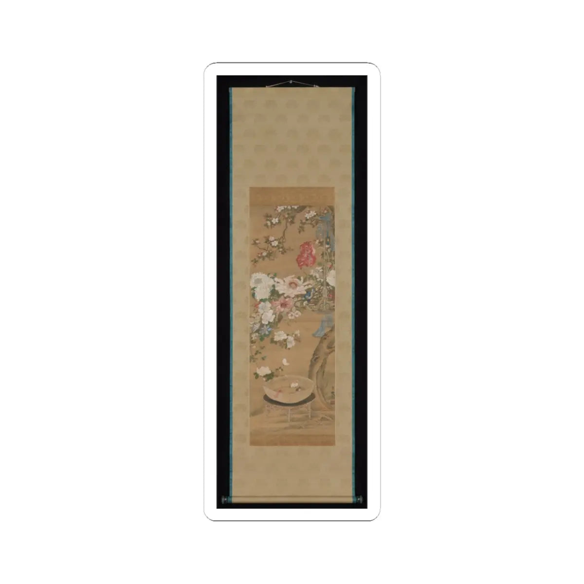 Sō Shizan - Flowers and Goldfish - 18th century v2 - STICKER Vinyl Kiss-Cut Decal