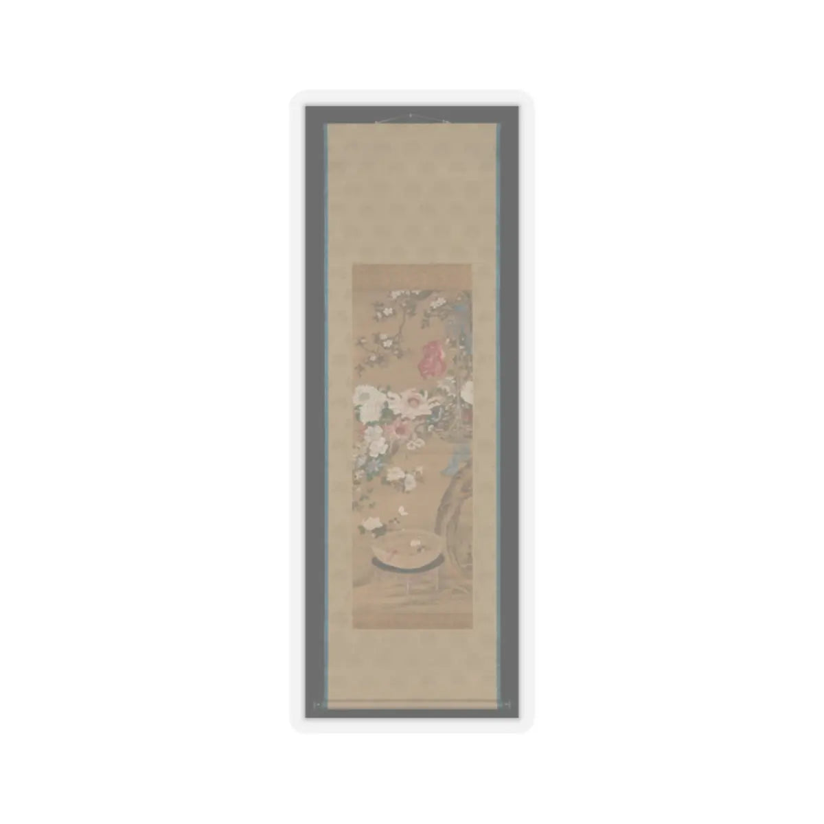 Sō Shizan - Flowers and Goldfish - 18th century v2 - STICKER Vinyl Kiss-Cut Decal