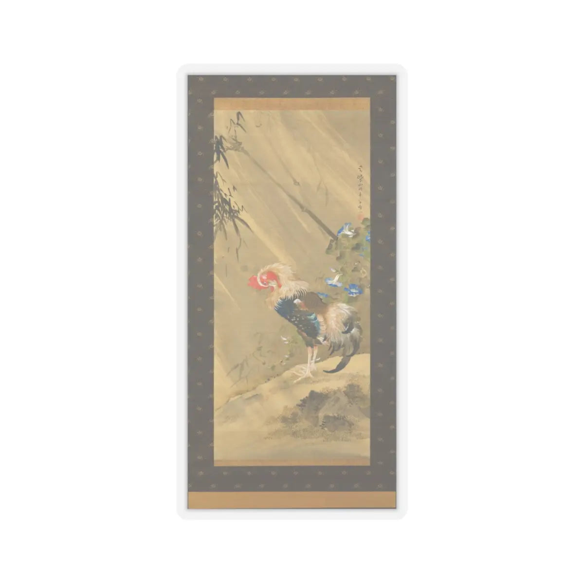 Sō Shizan - Rooster in a Storm - 1783 - STICKER Vinyl Kiss-Cut Decal