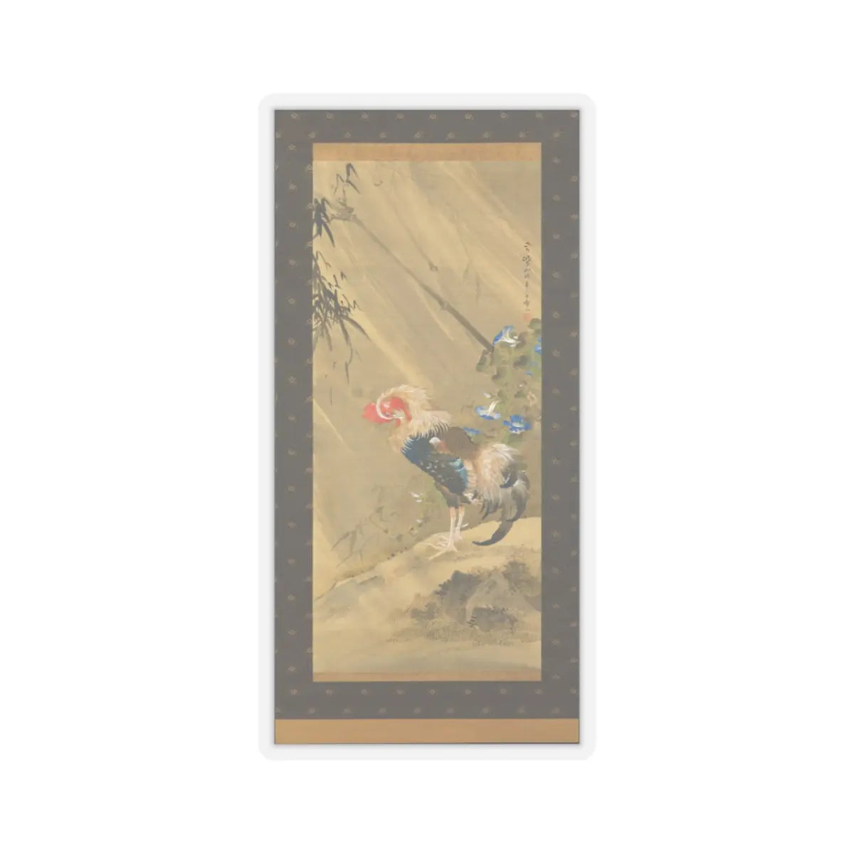 Sō Shizan - Rooster in a Storm - 1783 - STICKER Vinyl Kiss-Cut Decal