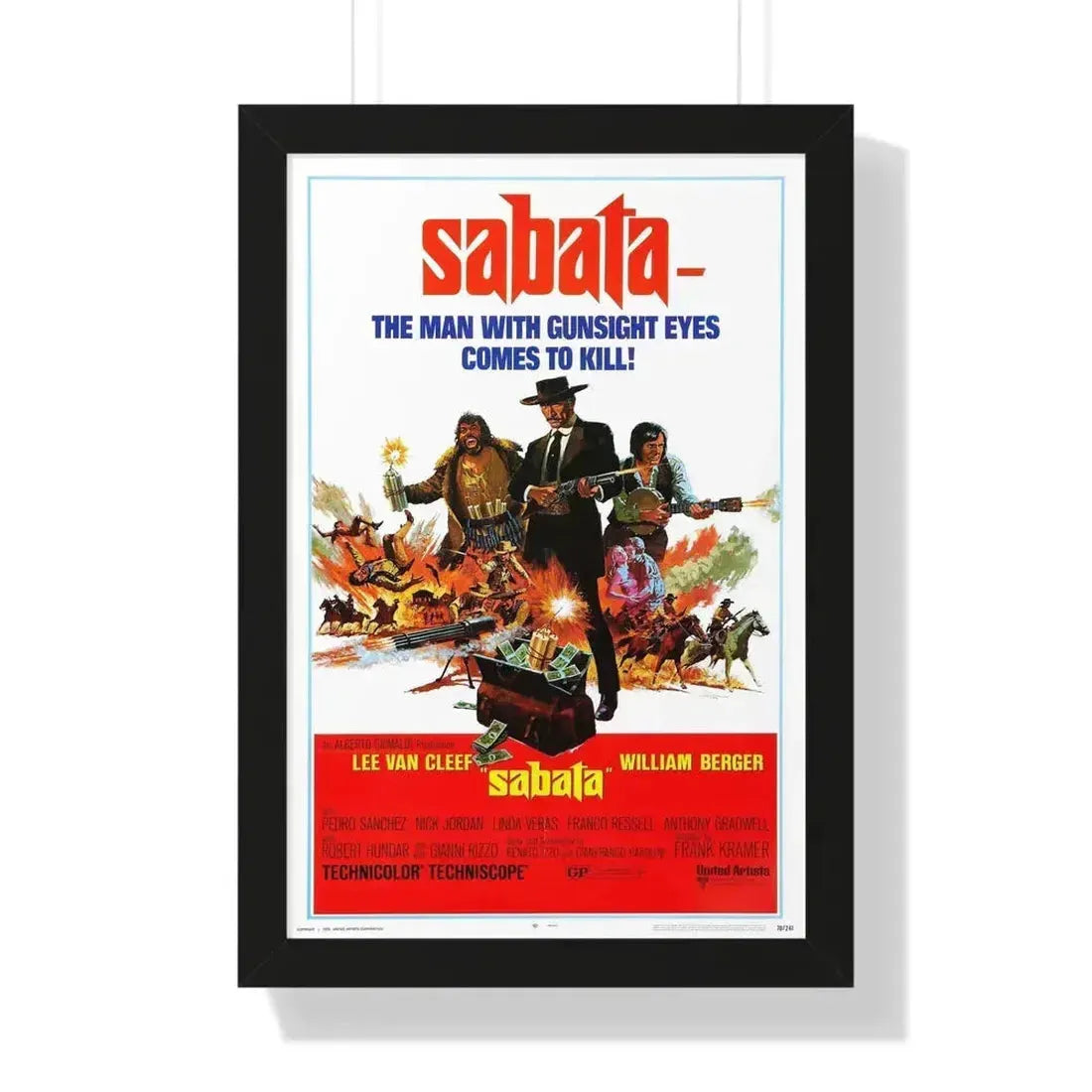 SABATA 1969 - Framed Movie Poster 16″ x 24″ Black - The Sticker Space