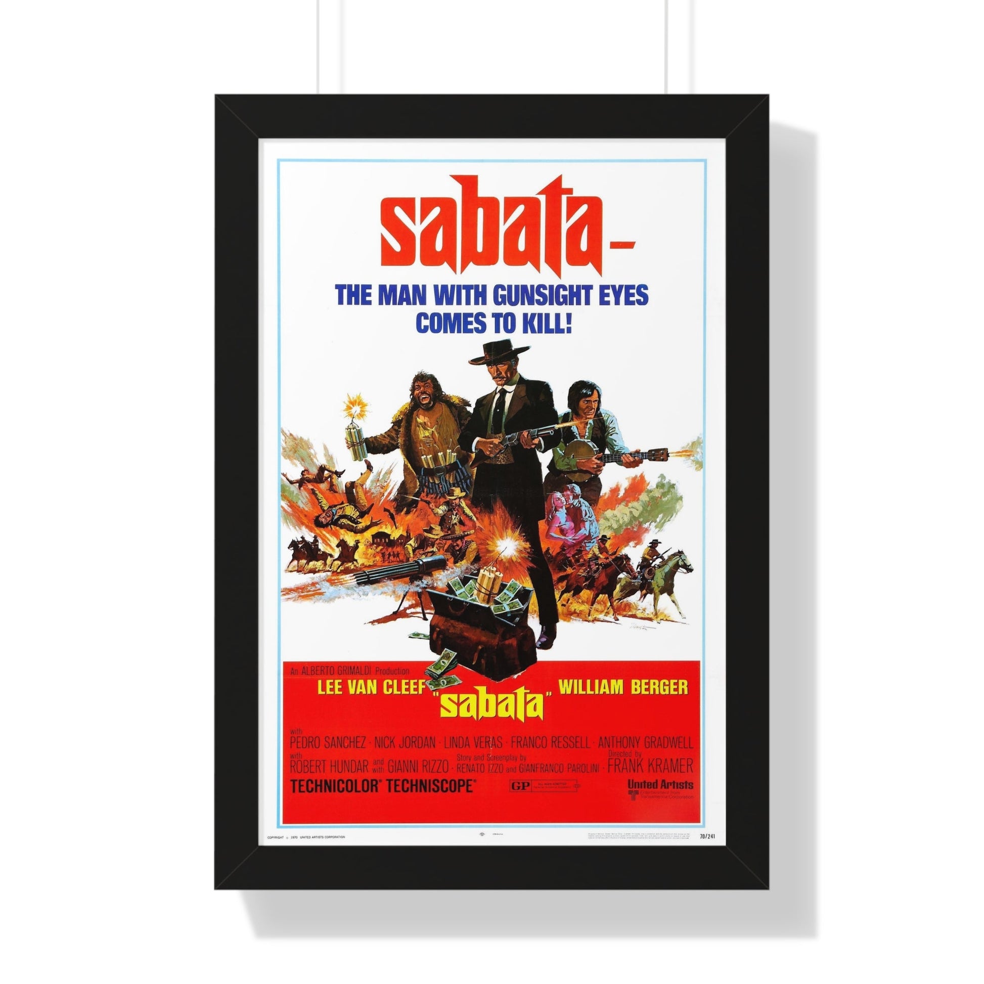 SABATA 1969 - Framed Movie Poster-16″ x 24″-The Sticker Space