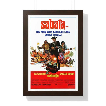 SABATA 1969 - Framed Movie Poster 16″ x 24″ Walnut - The Sticker Space