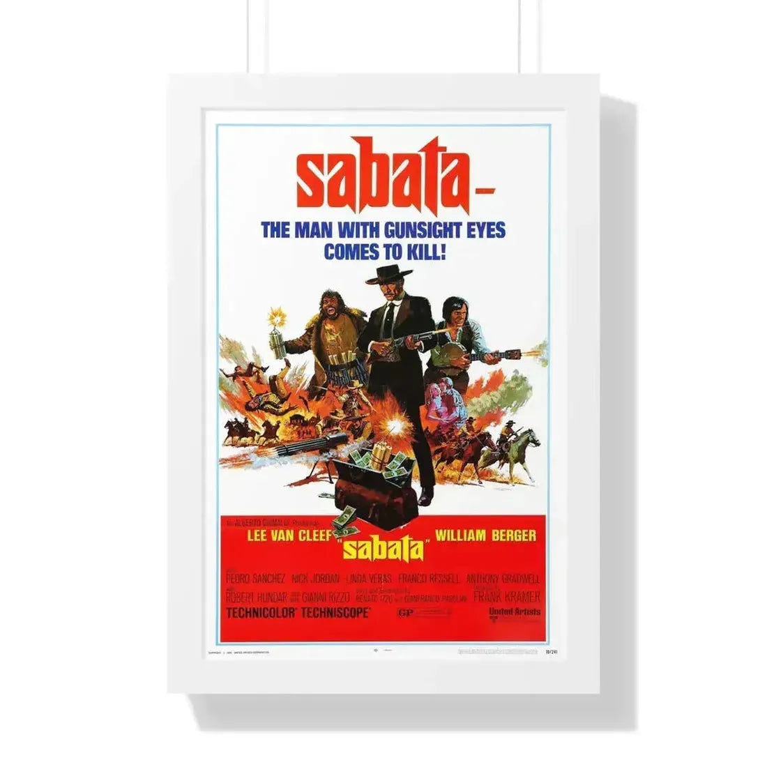SABATA 1969 - Framed Movie Poster 16″ x 24″ White - The Sticker Space