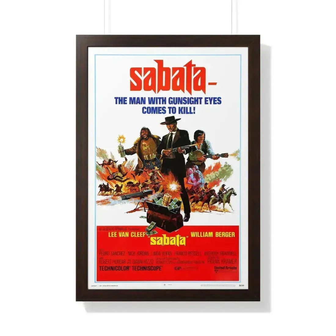SABATA 1969 - Framed Movie Poster 20" x 30" Walnut - The Sticker Space