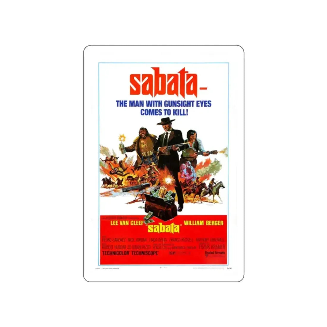 SABATA 1969 Movie Poster STICKER Vinyl Die-Cut Decal 2 Inch - The Sticker Space