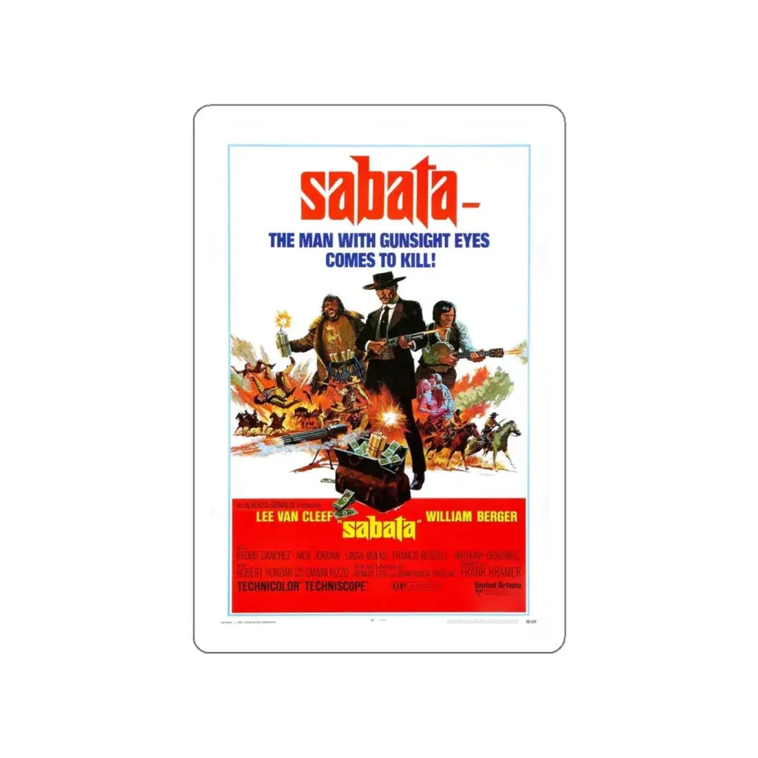SABATA 1969 Movie Poster STICKER Vinyl Die-Cut Decal 6 Inch - The Sticker Space