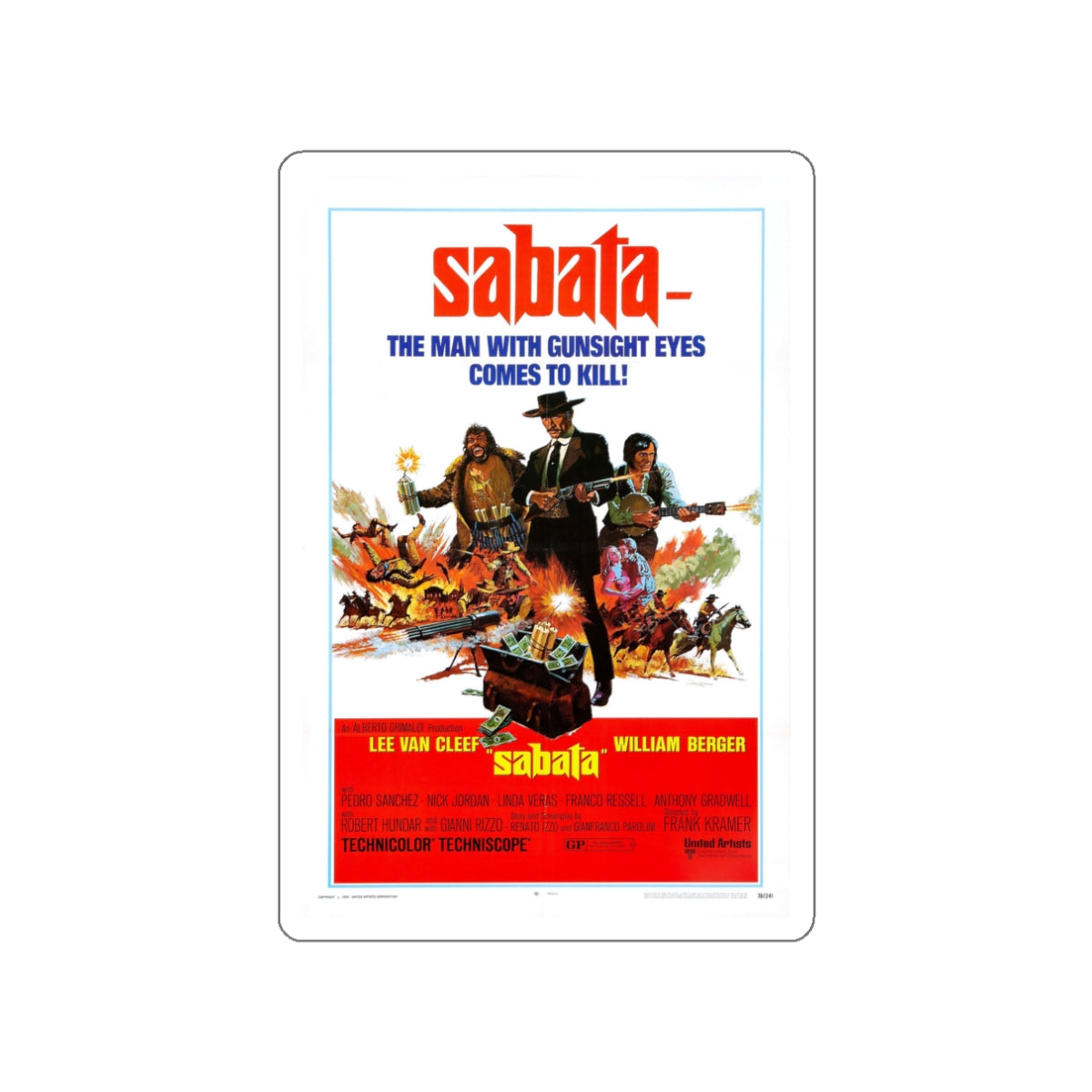 SABATA 1969 Movie Poster STICKER Vinyl Die-Cut Decal-White-The Sticker Space