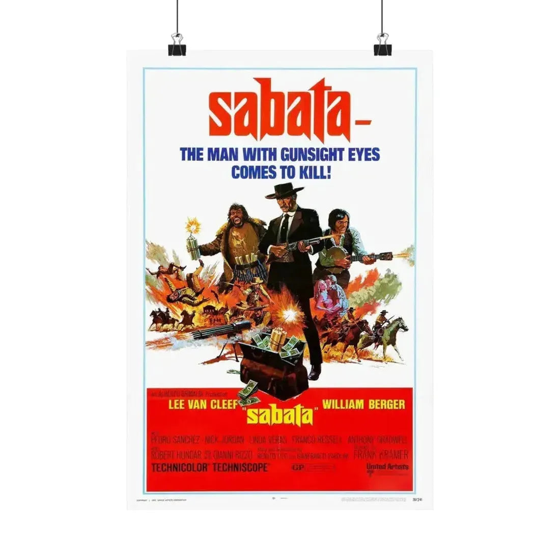 SABATA 1969 - Paper Movie Poster 12″ x 18″ Matte - The Sticker Space