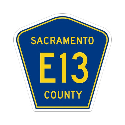 Sacramento County E13 (California) (Road Sign) STICKER Vinyl Kiss-Cut Decal 4 Inch White - The Sticker Space
